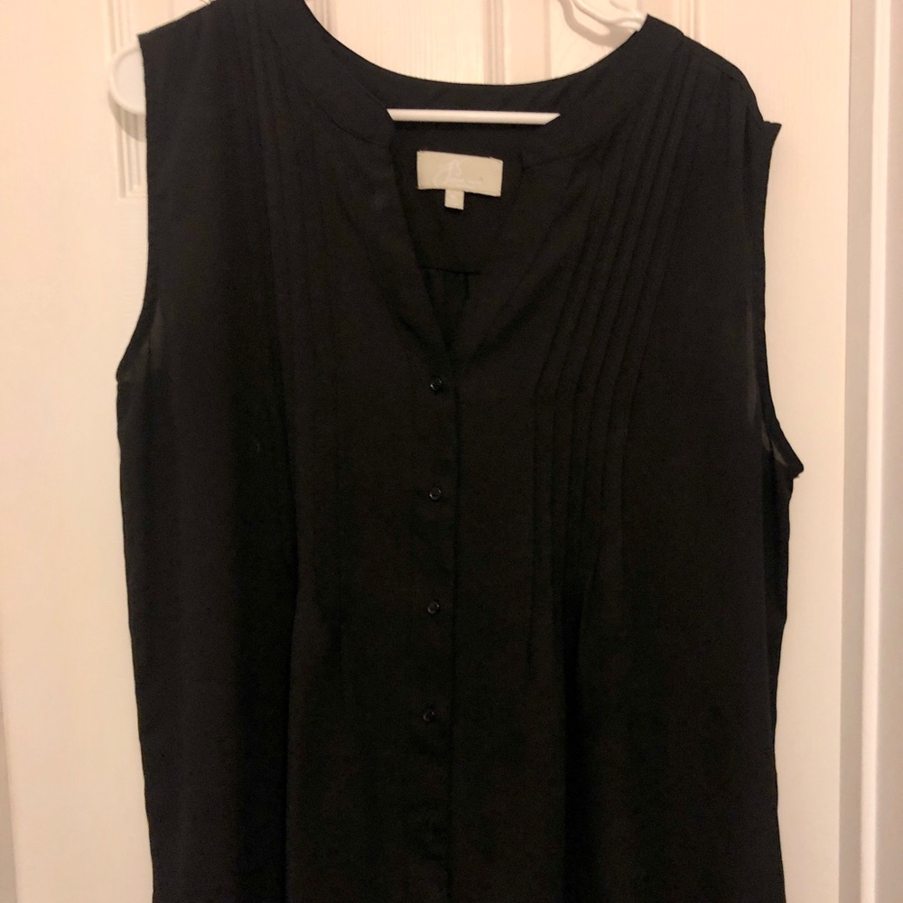 Black button down blouse, size XL